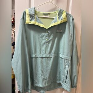Columbia Aqua Pullover with Yellow Trim